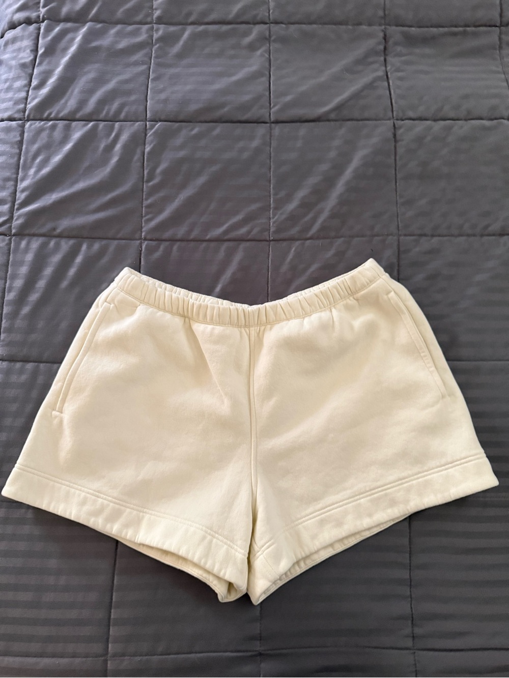 lululemon athletica light yellow Elastic-Waist Athletic Shorts